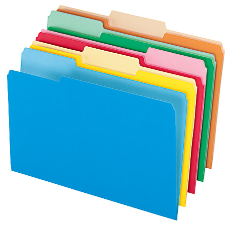Office Depot® Brand Colored File Folders, Legal Size, 1/3 Cut, Assorted Colors, Box Of 100