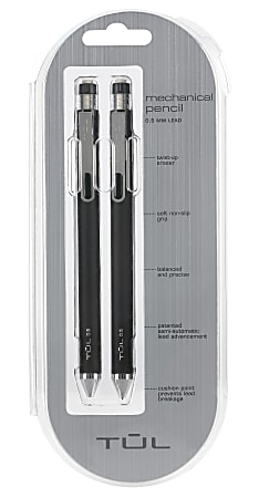 TUL® Mechanical Pencils, 0.5 mm, Black Barrels, Pack Of 2 Pencils