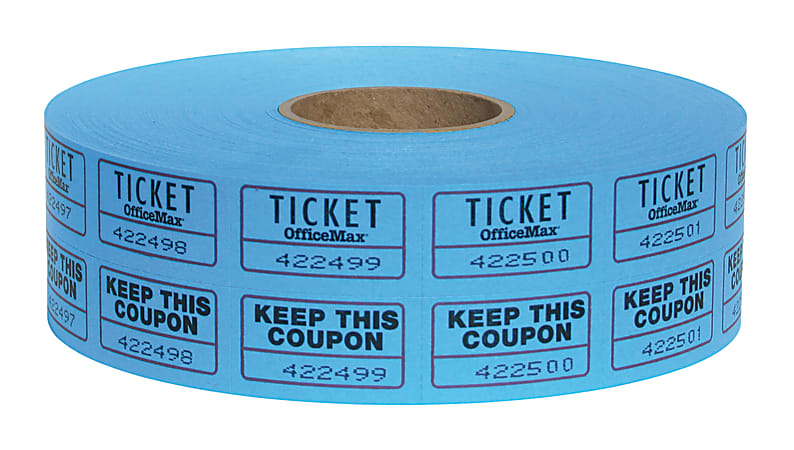 OfficeMax Ticket Rolls Double Blue