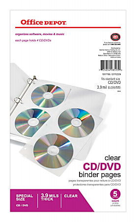 [IN]PLACE CD/DVD Disc Poly Holder/Storage Pages, 5" x 10"