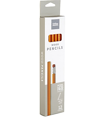 Office Depot® Brand Wood Pencils, 2 HB Medium Lead, Yellow, Pack of 12