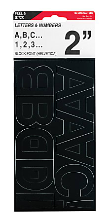 Creative Start® Self-Adhesive Letters, Numbers and Symbols, 2", Helvetica, Black, Pack of 133