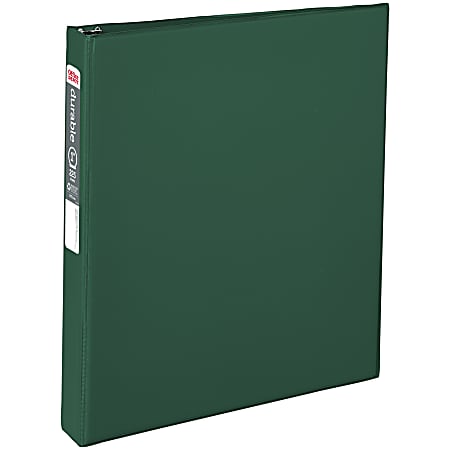 Office Depot® Brand Durable Reference 3-Ring Binder, 1" Round Rings, 49% Recycled, Dark Green