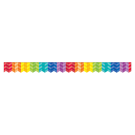 Creative Teaching Press Rainbow Herringbone Border - Herringbone - 2" Height x 420" Width - Rainbow - 1 Each