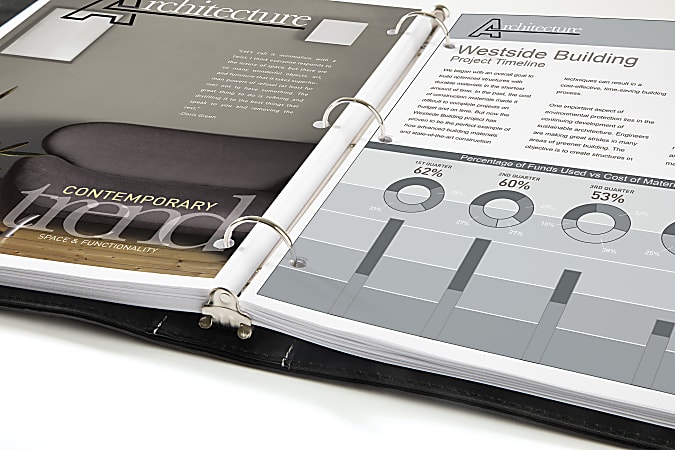 1 Round Presentation Binder, Gray