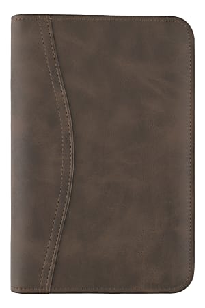 AT-A-GLANCE® Simulated Leather Starter Set With Daily/Weekly Planning Pages, Distressed Brown