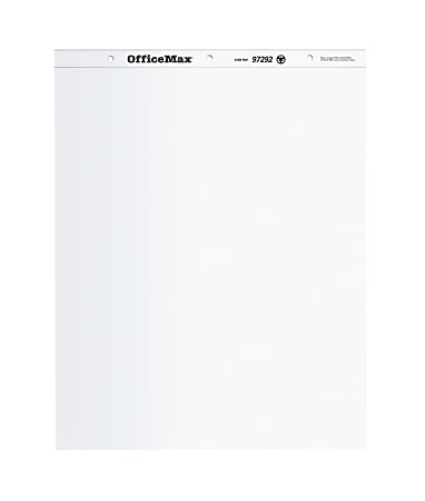 OfficeMax Easel Pads, 27" x 34", Plain White, 50 Sheets Per Pad, Pack Of 5 Pads