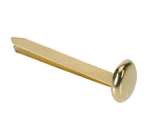 Office Depot&reg; Brand Solid Brass-Plated Round-Head Fasteners, 3/4", Pack Of 100