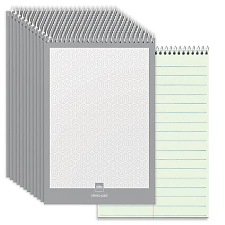 Office Depot® Brand Steno Notebooks, 6" x 9", Pitman Ruled, 80 Pages (80 Sheets), Red/White, Pack Of 12
