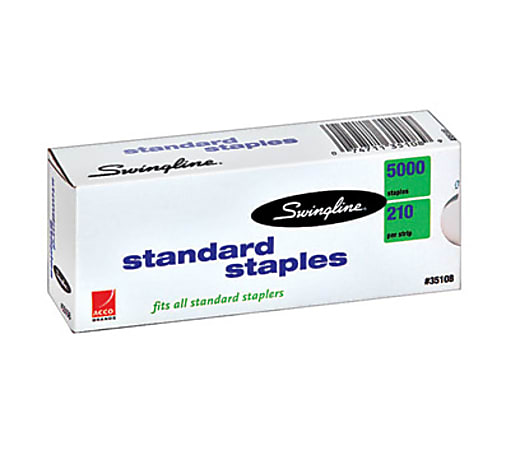 Swingline® S.F.1 Standard Chisel-Point Staples, 1/4" Full Strip, Box Of 5,000, Pack Of 2 Boxes