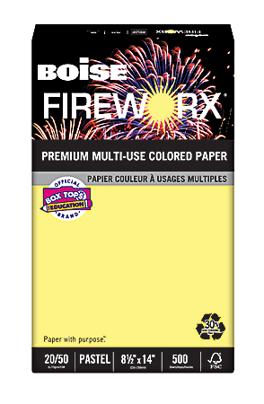 Xerox® Vitality Colors™ Multi-Use Printer & Copy Paper, 1 Ream, Yellow, Legal (8.5" x 14"), 500 Sheets Per Ream, 20 Lb, 30% Recycled