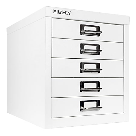 Bisley 15"D Vertical 5-Drawer File Cabinet, White