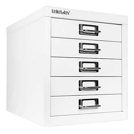 Bisley 15 D Vertical 5 Drawer File Cabinet White Office Depot