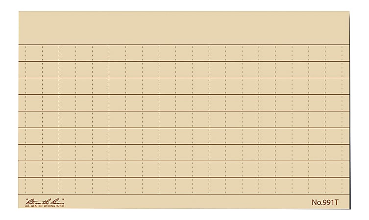 Rite in the Rain® All-Weather Index Cards, 3" x 5", Tan, Pack Of 100