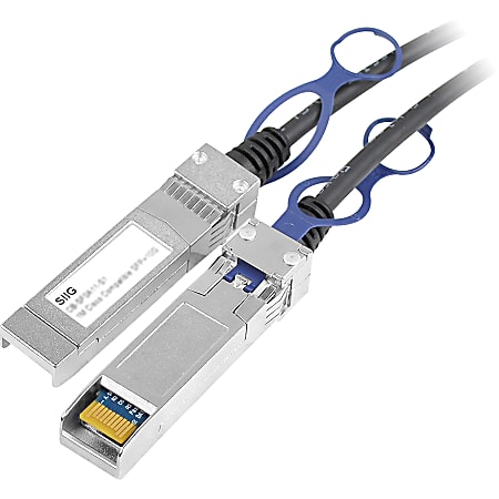 SIIG 1M Cisco Compatible SFP+ 10GBASE-CU Twinax Direct Attach Cable - 3.28 ft Fiber Optic Data Transfer Cable for Network Device - First End: 1 x SFF-8431 SFP+ - Second End: 1 x SFF-8431 SFP+ - Black - 1 Pack