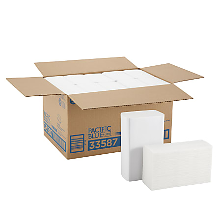 Pacific Blue Ultra® by GP PRO, 1-Ply, Z-Fold Paper Towels, 10.25" X 11", 40% Recycled, White, 220 Sheets per Pack, 10 Packs Per Case