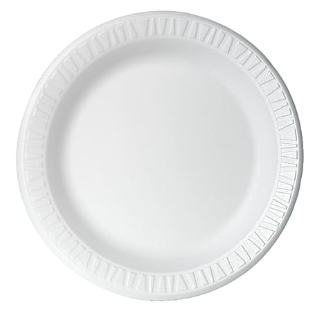Dart Concorde Foam Plates, 9", White, Carton Of 500