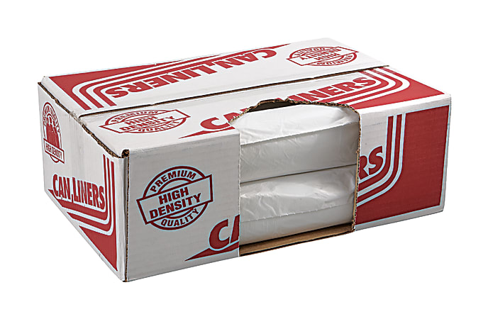 Pitt Plastics 14 Micron Trash Bags, 55 gal, 38"H x 60"W, Clear, Case of 200 Bags