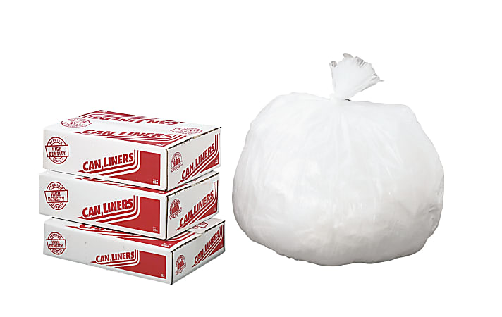 Pitt Plastics 6 mic Trash Bags, 10 gal, 24"H x 24"W, Clear, 1000 Bags