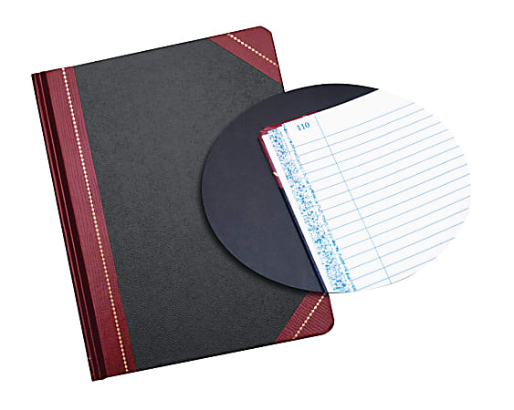 Adams® Record Book, Record Ruled, 9 5/8" x 7 5/8", 150 Pages, Black