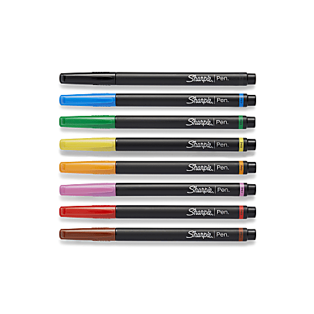 Sharpie Pens With Hard Case Fine Point Assorted Ink Colors Pack Of