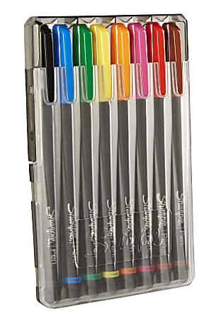 Sharpie Pens With Hard Case Fine Point Assorted Ink Colors Pack Of