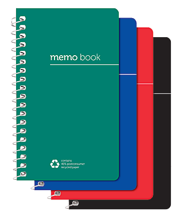 Office Depot® Brand Pocket Memo Books, 3" x 5", Narrow Rule, 50 Sheets, 40% Recycled, Assorted Colors, Pack Of 12