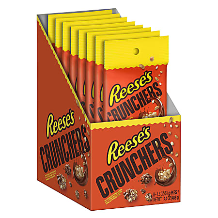 Reese's Crunchers Snacks, 1.8 Oz, Pack Of 8 Boxes