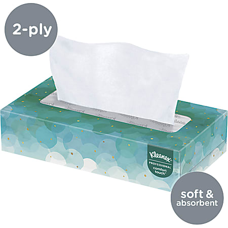 Kleenex 2 Ply Facial Tissue Flat 100 Tissues Per Box Pack Of 5 Boxes -  Office Depot