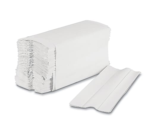 Boardwalk C-Fold Paper Towels, 1-Ply, Bleached White, 200 Sheets Per Pack, Carton Of 12 Packs