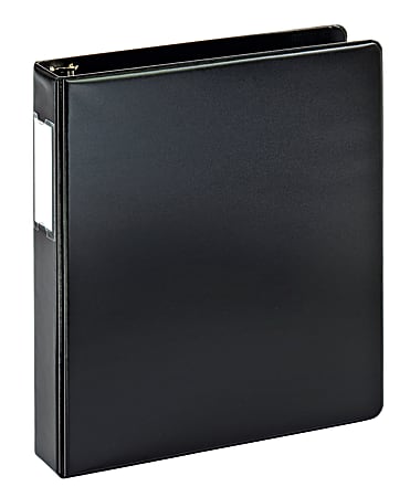 Office Depot® Brand Durable Round-Ring Reference 3-Ring Binder With Label Holder, 1 1/2" Round Rings, 49% Recycled, Black