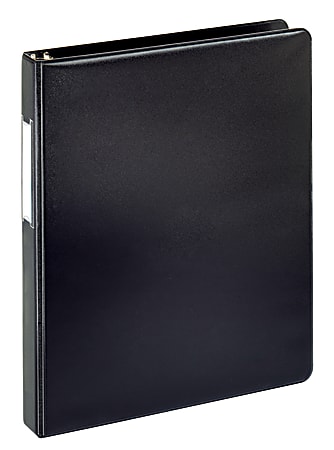 Office Depot® Brand Durable Round-Ring Reference 3-Ring Binder With Label Holder, 1" Round Rings, 49% Recycled, Black