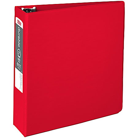 Office Depot® Brand Nonstick 3-Ring Binder, 3" Round Rings, 49% Recycled, Red