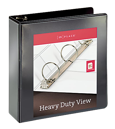 Heavy-Duty Nonstick View Binder By [IN]PLACE®, 3" Rings, Black