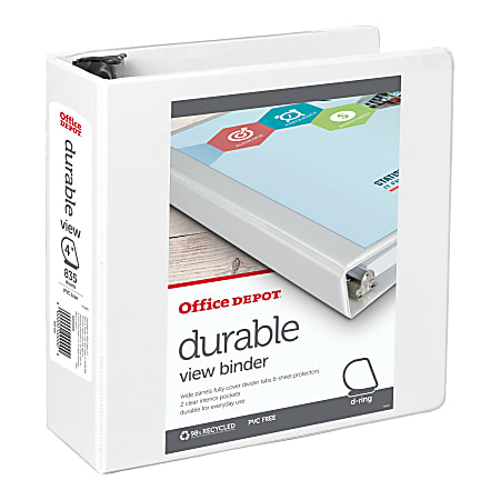 Office Depot® Brand Durable View 3-Ring Binder, 4"