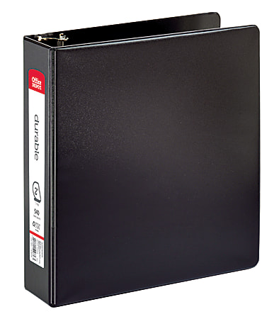 Office Depot® Brand Durable 3-Ring Binder, 2" D-Rings, 65% Recycled, Black