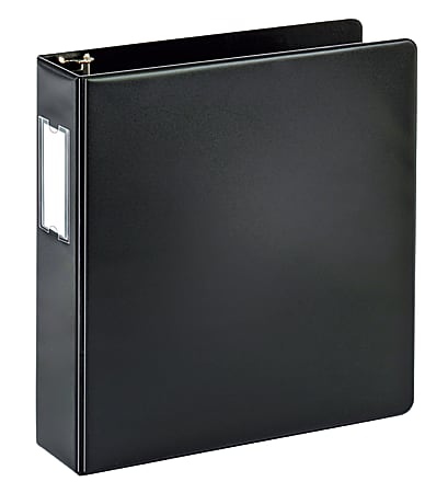 Office Depot® Brand Durable Round-Ring Reference 3-Ring Binder With Label Holder, 2" Round Rings, Black