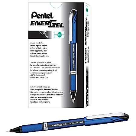 Pentel® EnerGel™ NV Liquid Gel Pens, Fine Point, 0.5 mm, Black Ink, Pack Of 12 Pens