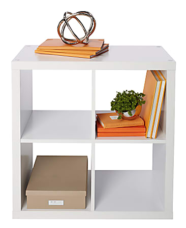 Brenton Studio® Cube Bookcase, 4-Cube, 27-5/16"H x 27-3/8"W x 14-7/8"D, White