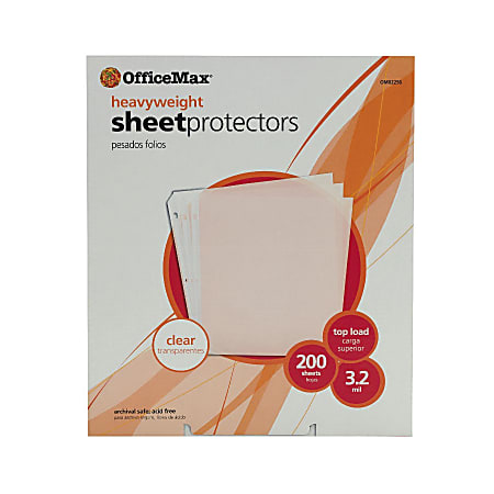 OfficeMax® Brand Super-Heavyweight Top-Load Poly Sheet Protectors, Clear, Box Of 200