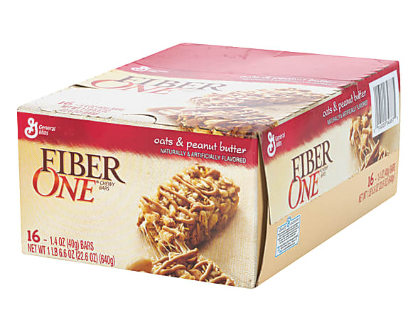 Fiber One® Chewy Bars, Oats & Peanut Butter, 1.4 Oz, Box Of 16