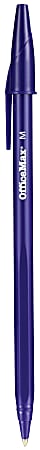 OfficeMax Ballpoint Stick Pens, Medium Point, Blue Pack Of 60