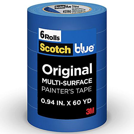 ScotchBlue Original Multi-Surface Painter's Tape, 0.94" x 60 Yd., Pack Of 6 Rolls