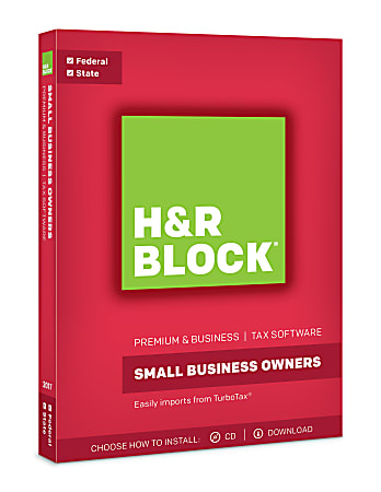 H&R Block® Premium & Business 2017 Tax Software, Disc