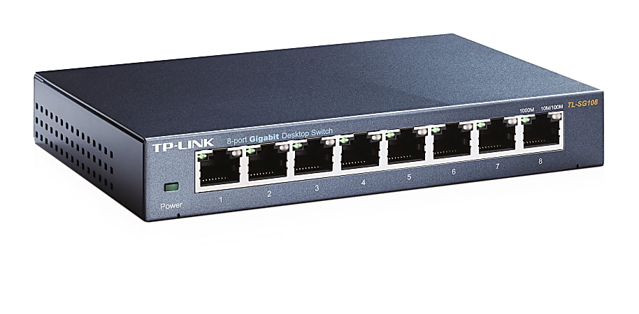  TP-Link 8 Port Gigabit Switch, Easy Smart Managed, Plug &  Play, Desktop/Wall-Mount, Sturdy Metal w/ Shielded Ports
