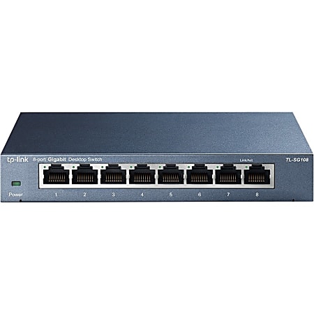 TP Link 8 Port Gigabit Ethernet Desktop Switch TL SG108 TP Link 8 Port Gigabit Ethernet Desktop Switch TL SG108