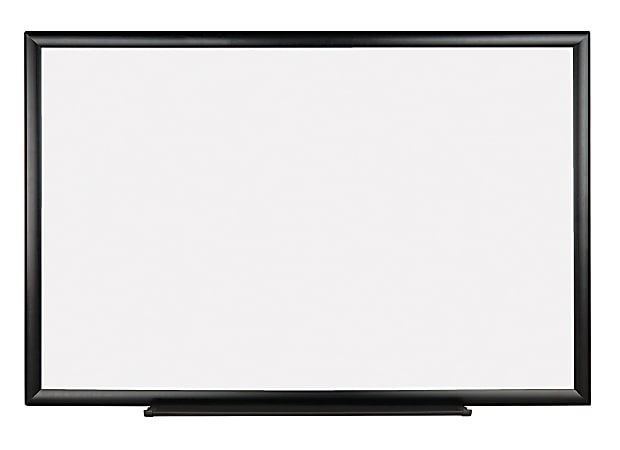 Realspace™ Magnetic Dry-Erase Whiteboard, Steel, 24" x 36”, White, Black Aluminum Frame