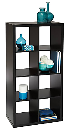 Brenton Studio® 53"H 8-Cube Storage Bookcase, Black