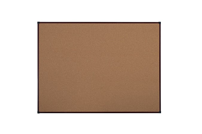 Office Depot® Brand TechCork Bulletin Board, 36" x 24", Aluminum Frame With Black Finish