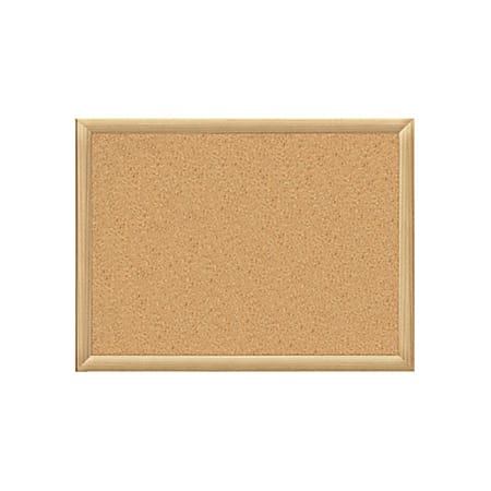 OfficeMax® Brand Oak Cork Board, 3" x 5", Wood Frame With Oak Finish